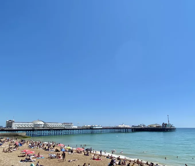 O famoso Brighton Pier em toda a sua glória