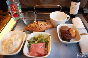 A comida não decepciona na classe avançada do Eurostar.